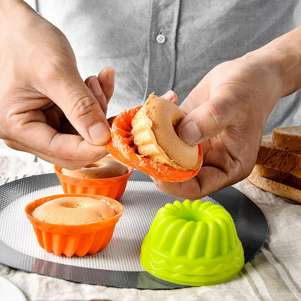 12-Piece Silicone Cupcake Molds Set — Colorful Non-Stick Baking Cups