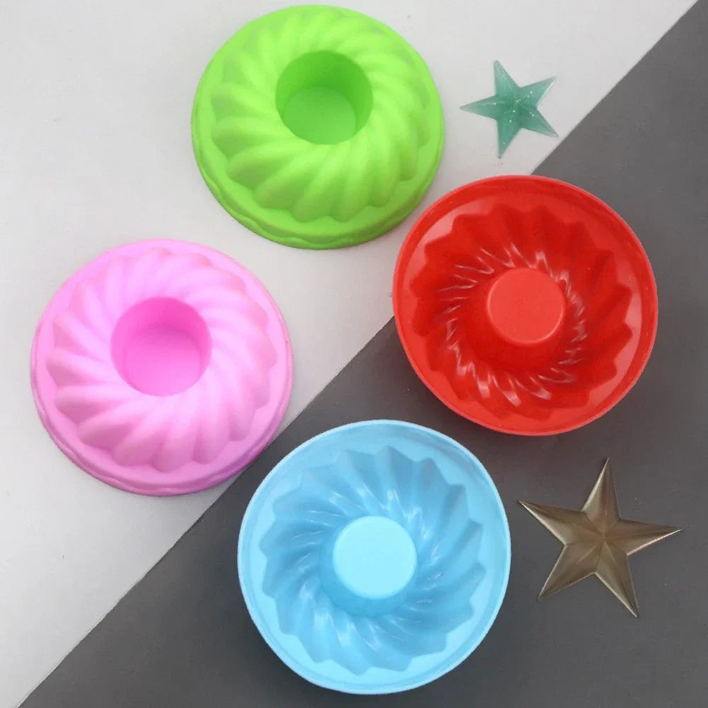 12-Piece Silicone Cupcake Molds Set — Colorful Non-Stick Baking Cups