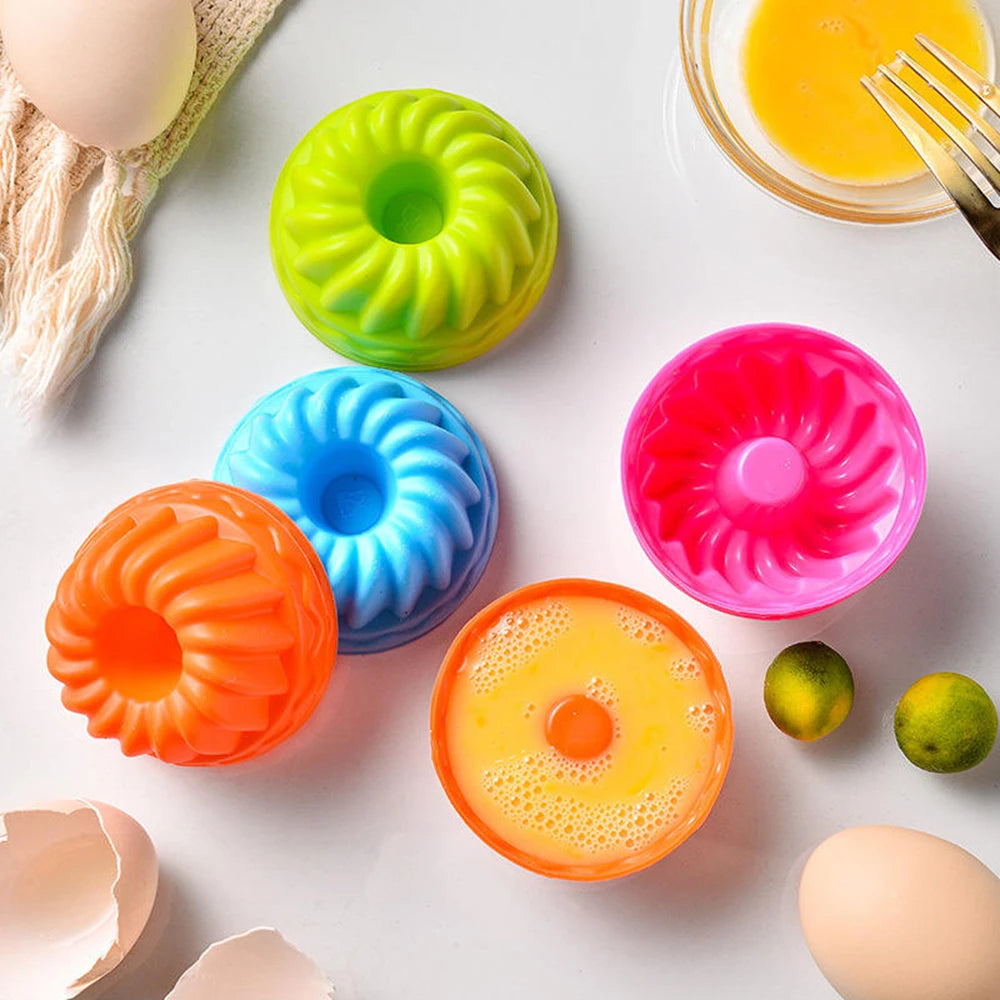 12-Piece Silicone Cupcake Molds Set — Colorful Non-Stick Baking Cups