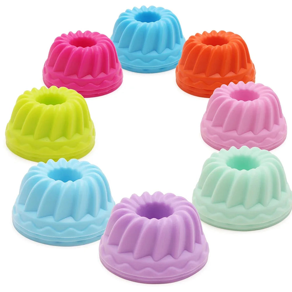 12-Piece Silicone Cupcake Molds Set — Colorful Non-Stick Baking Cups