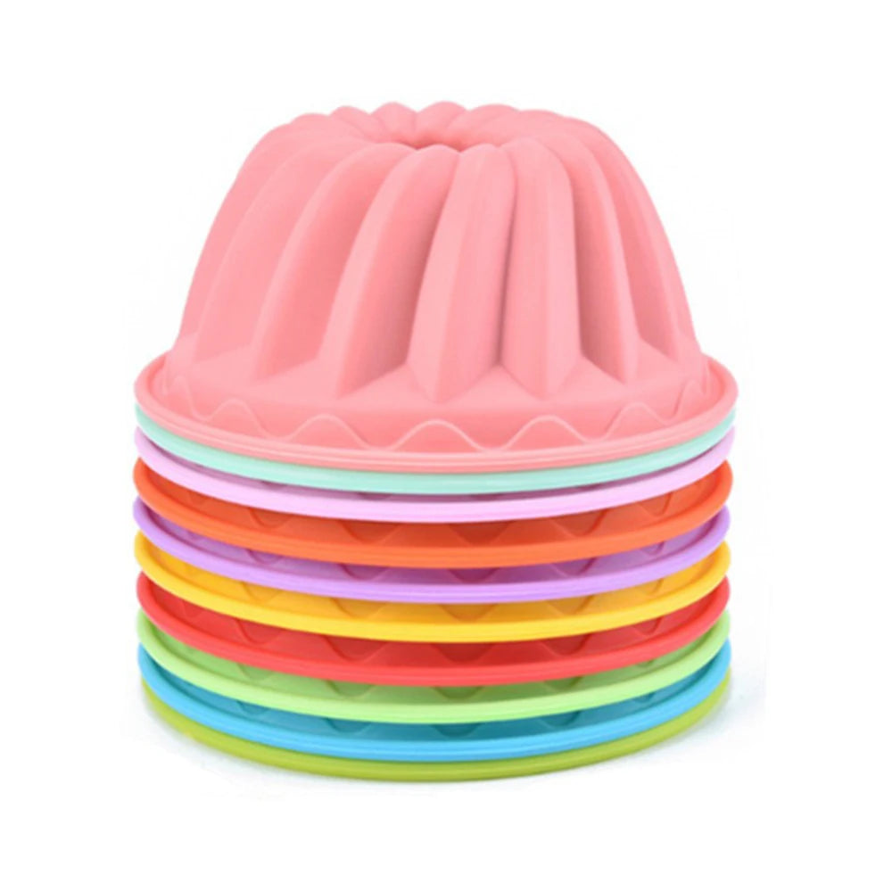 12-Piece Silicone Cupcake Molds Set — Colorful Non-Stick Baking Cups